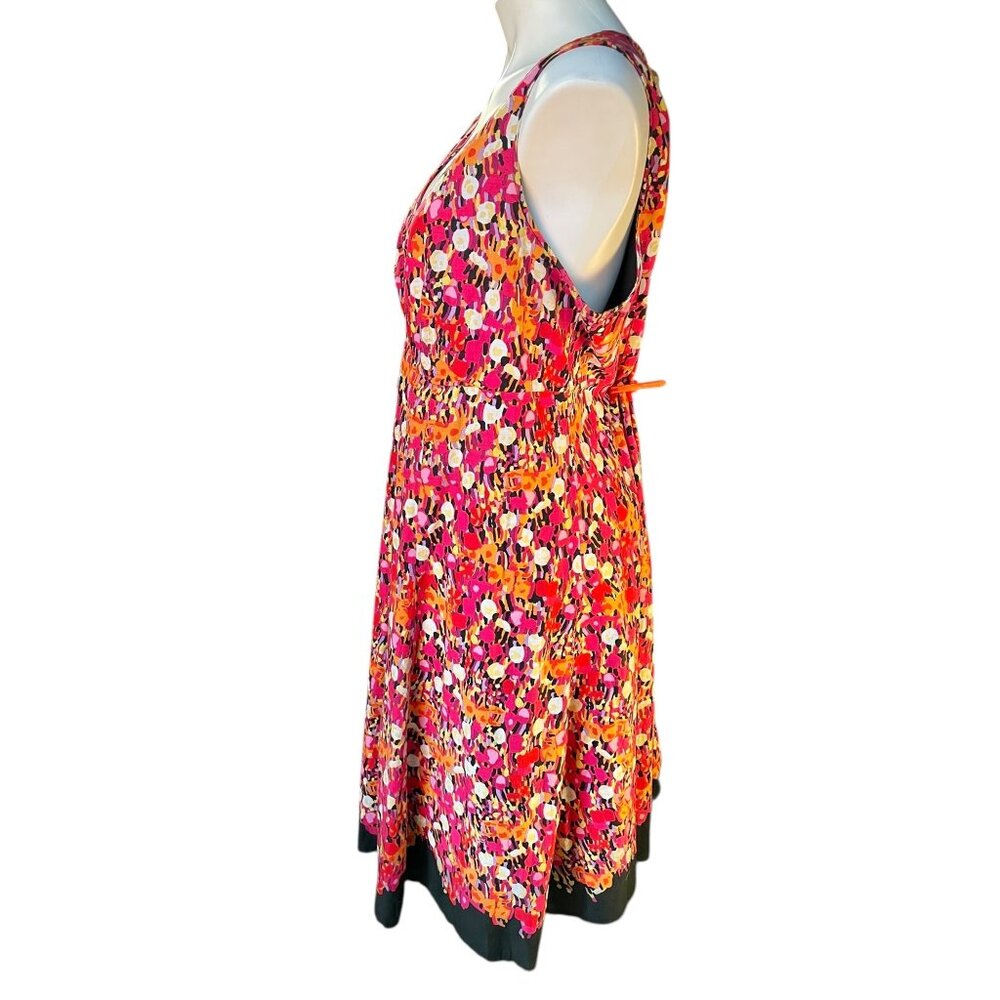 Notations Womens Sleeveles  Dress 2X Empire Multicolor Print Lined Cotton Blend - Picture 5 of 9